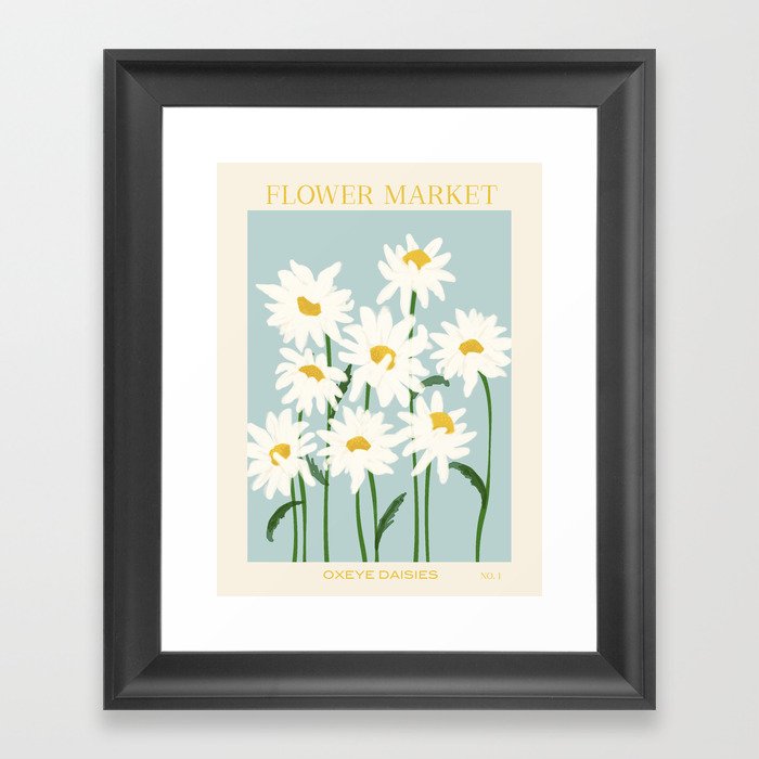 Flower Market - Oxeye daisies Framed Art Print
