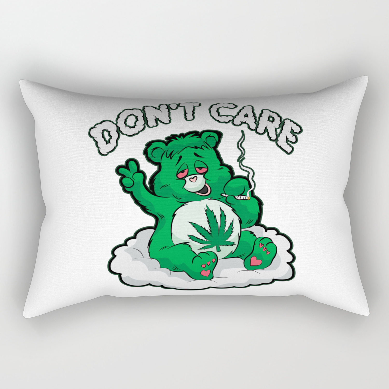 Do Not Care Bear Smoking Bear Hemp Leaf Ganja 420 Rectangular