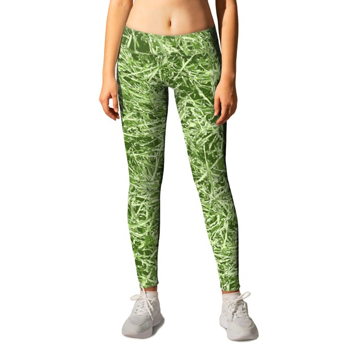 GO GREEN. TURF, GRASS, LAWN MEADOW. Leggings