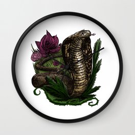 Cobra Wall Clock | Graphicdesign, Flowers, Tattoo, Green, Python, Danger, Venom, Animal, Reptiles, Plants 