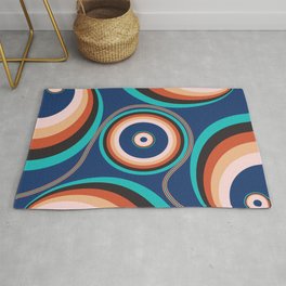 Rainbow Navy Blue Area & Throw Rug