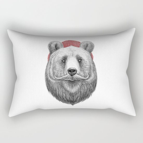 bearded bear Rectangular Pillow
