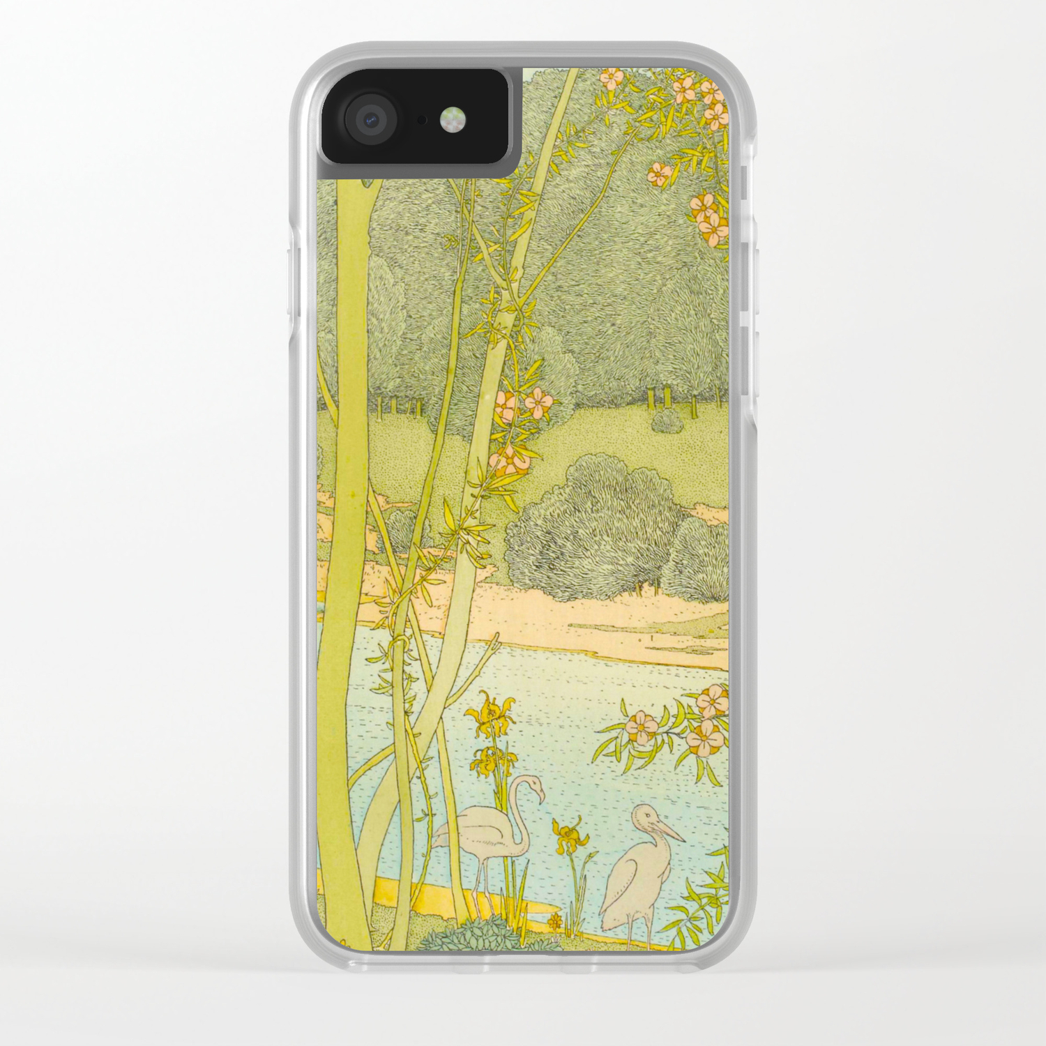 Gaston De Latenay Illustration From Nausicaa 1899 Vintage Pastel Landscape Fantasy Illustration Clear Iphone Case