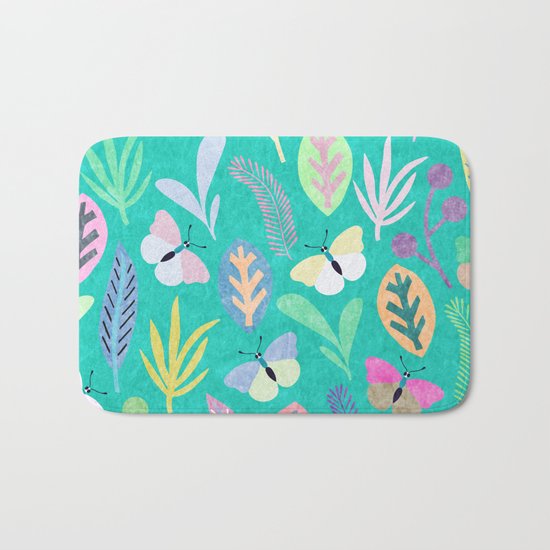 Flower and Butterfly V Bath Mat