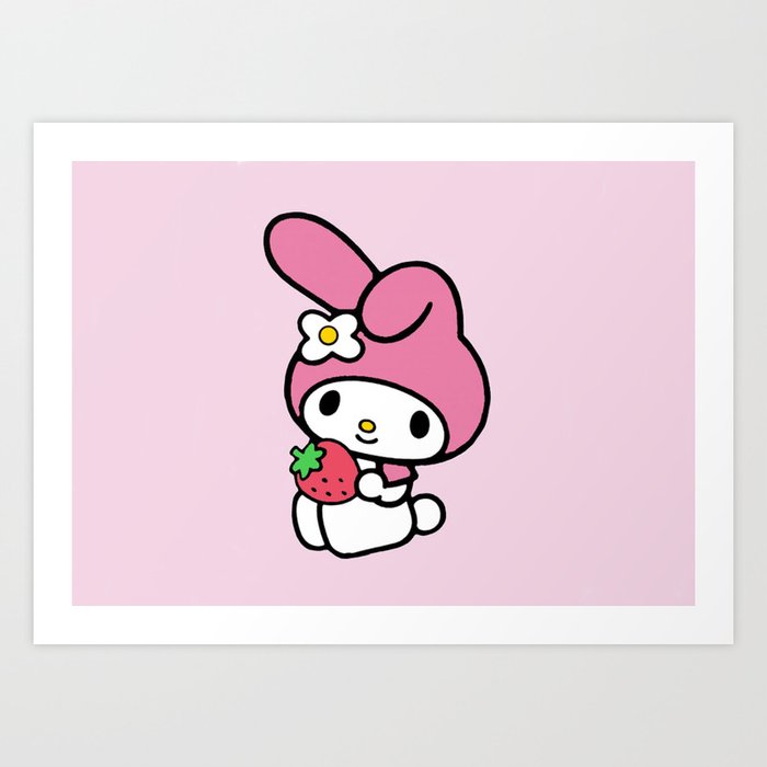 Pink My Melody Bunny Art Print by bear Society6