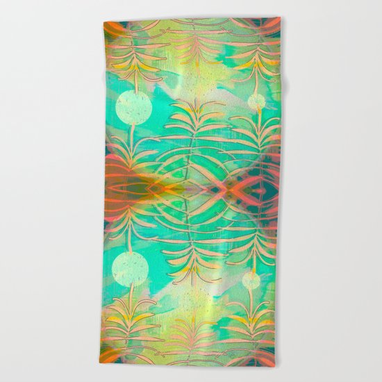 Floral Pollination Beach Towel
