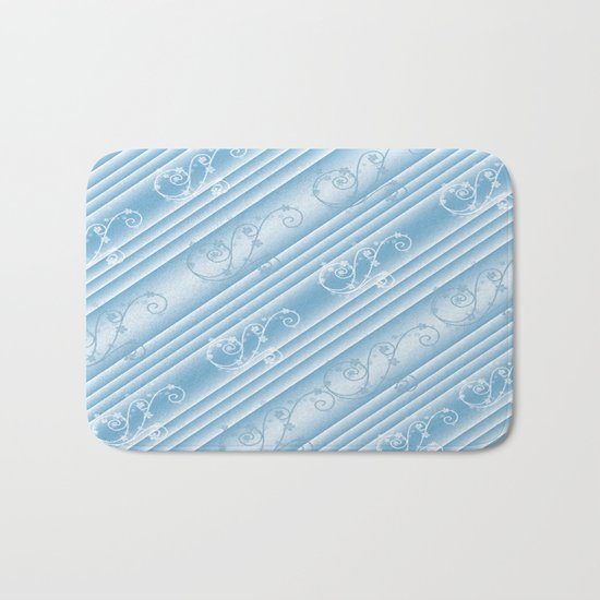 Elegant Swirl and Stripes Abstract Bath Mat