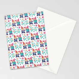 Gnome Love Pattern Stationery Cards