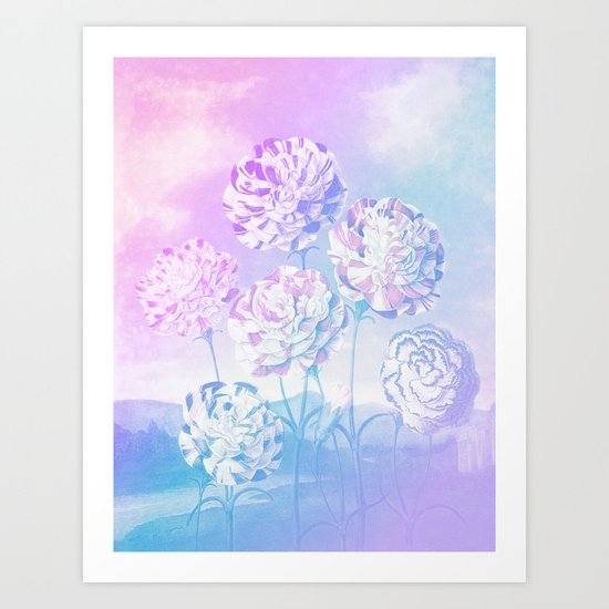 Colorful Pastel Flowers Art Print