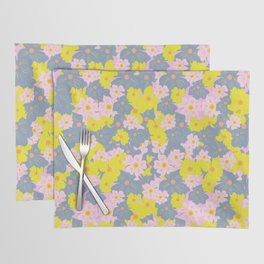 Pastel Spring Flowers On Pink Placemat