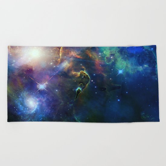 Space nebula Beach Towel