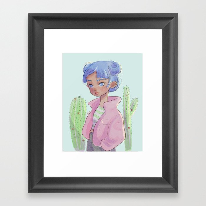 Cactus girl Framed Art Print