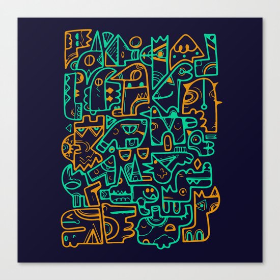 Tribal Animals Canvas Print
