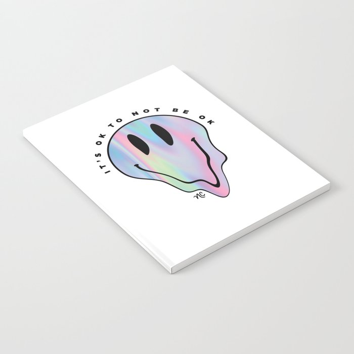 It's OK to NOT Be OK Smiley - Holographic Notebook