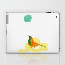 Hopping Bird - Orange and Yellow and Green Laptop Skin