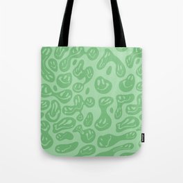 Green Dripping Smiley Tote Bag