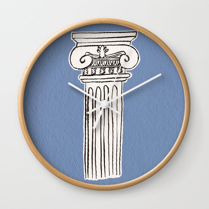 Greek ionic column Wall Clock