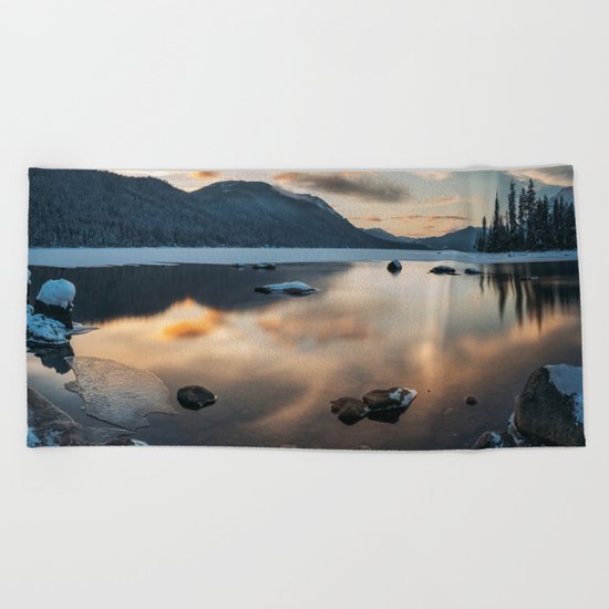 Lake reflections Beach Towel