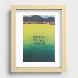 Vietnamese Poster: Broadening Meadows Phát triển đồng cỏ chăn nuôi Recessed Framed Print