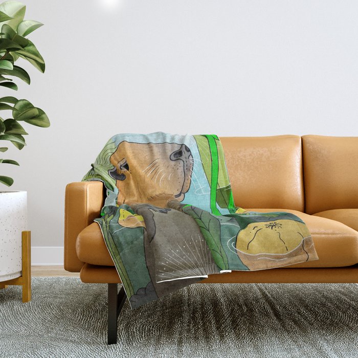 Capybara Throw Blanket