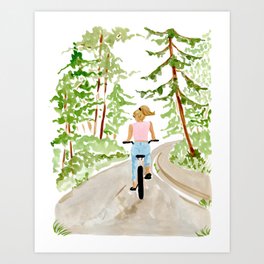 Biking in BC Art Print