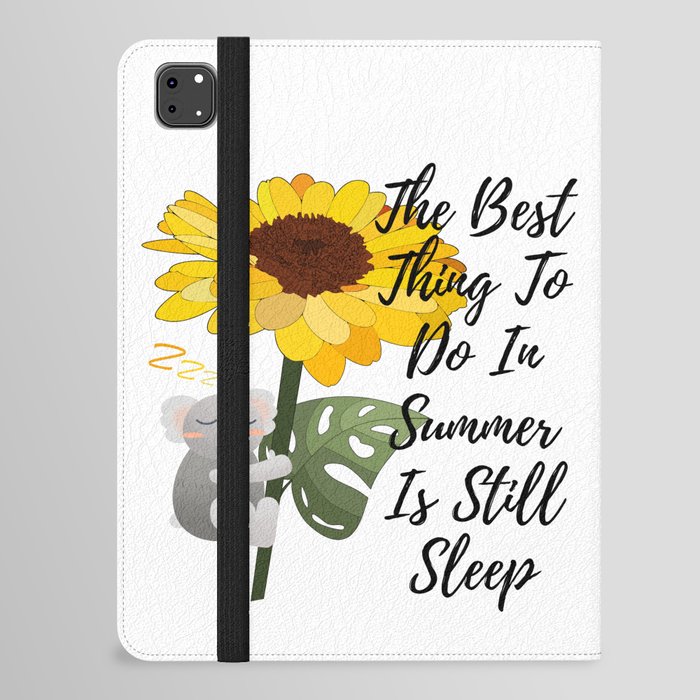 Sunflower & The Sleeping Koala Bear For summer iPad Folio Case