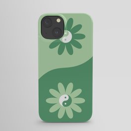 Yin Yang Flower in Green iPhone Case