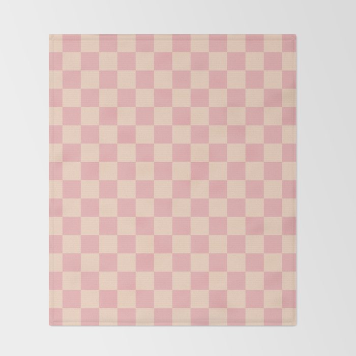 Checkerboard Check Checkered Pattern in Blush Pink and Cream