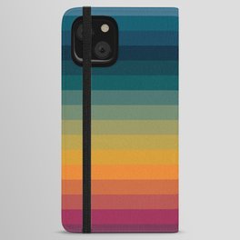 Colorful Abstract Vintage 70s Style Retro Rainbow Summer Stripes iPhone Wallet Case