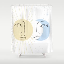 Father sun and Mother Moon Shower Curtain