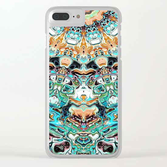 Abstract Colorful Pattern Clear iPhone Case