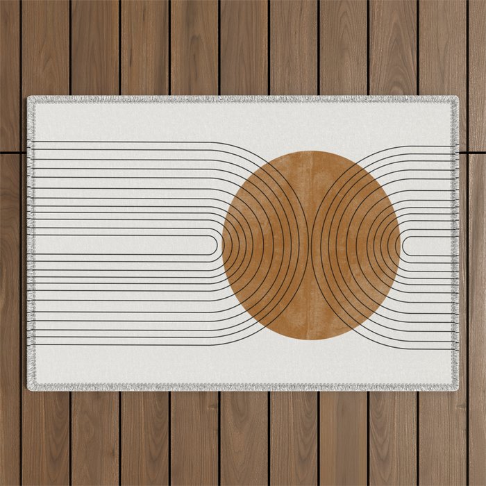 Abstract Flow / Recessed Framed  Outdoor Rug
