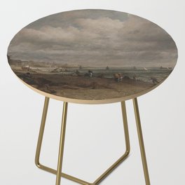 Ships on the bay by John Constable Side Table