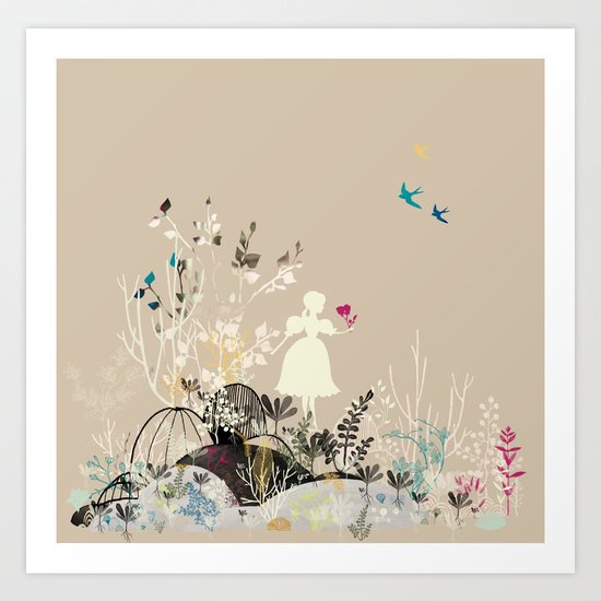 girl in the garden Art Print