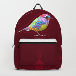 Uncaged Backpack | Maroon, Digital, Graphicdesign, Birdie 
