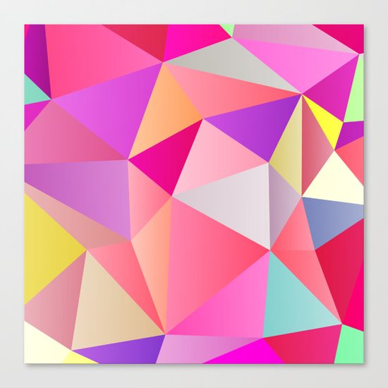 Pink Polygons Canvas Print