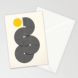 Abstraction_SUNRISE_SUNSET_YELLOW_LINE_POP_ART_0708A Stationery Card