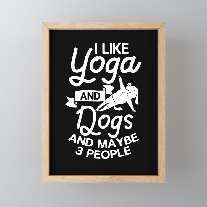 Yoga Dog Beginner Workout Poses Quotes Meditation Framed Mini Art Print