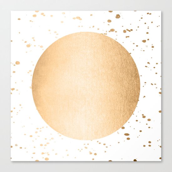 Sun Paint Spatter in Orange Sherbet Shimmer Canvas Print