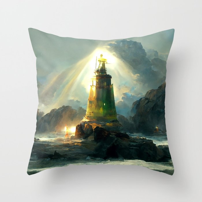 Lighthouse Art - A Ray of Light A Throw Pillow