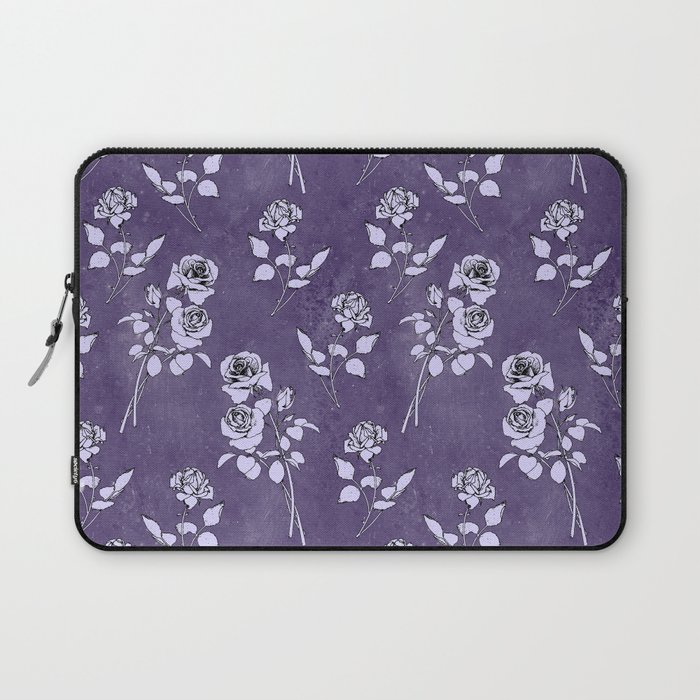 Very Peri Floral Pattern Laptop Sleeve