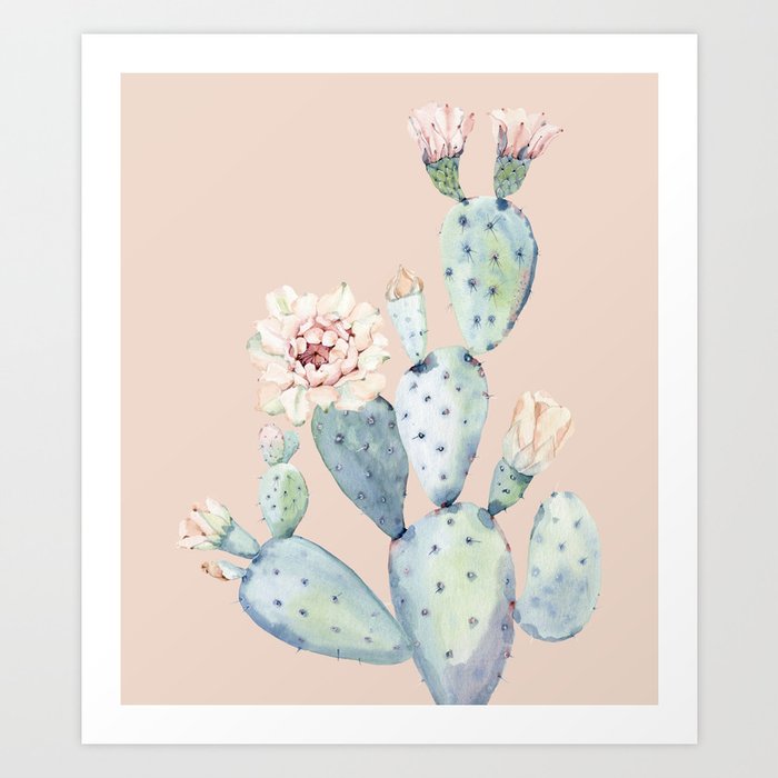 Desert Rose Cactus Pink Art Print