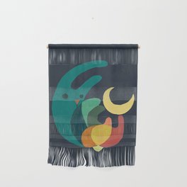 Rabbit and crescent moon Wall Hanging