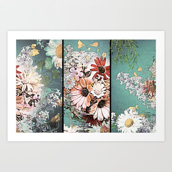 Pastel Bohemian Floral Art Print