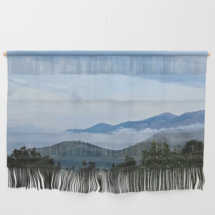 Hills Clouds Scenic Landscape 3 Wall Hanging