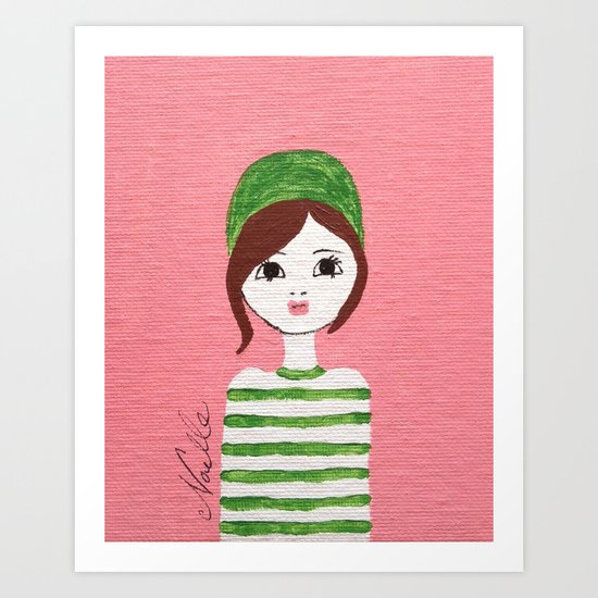 Green Hat Art Print