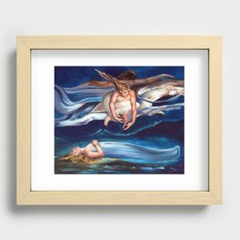 Angel of Love and Magic romantic lovers portrait painting by William Blake Recessed Framed Print
