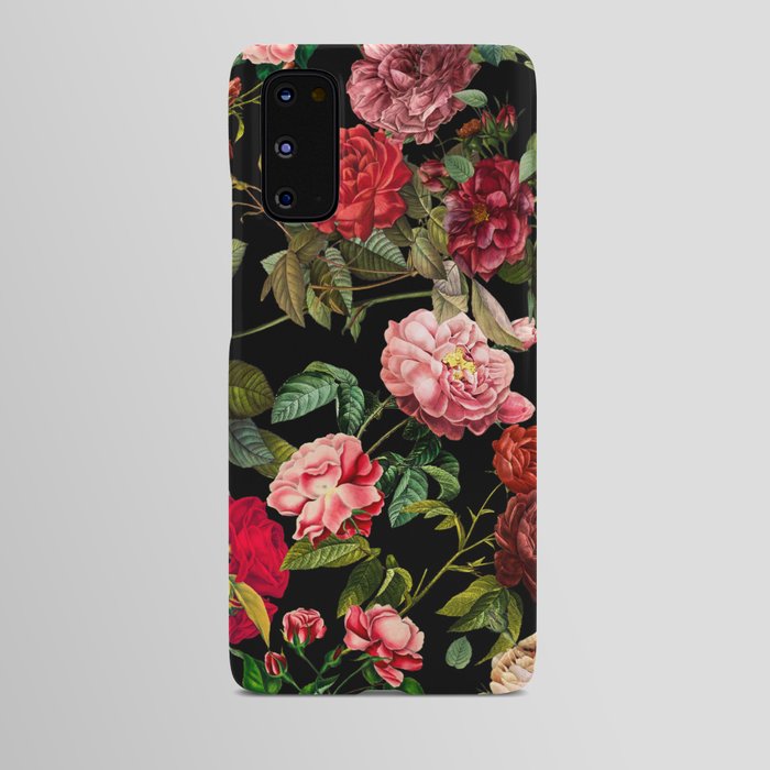 Vintage red and pink rose garden pattern Android Case
