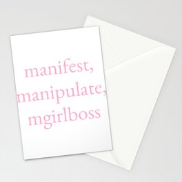 manifest, manipulate, mgirlboss Stationery Card