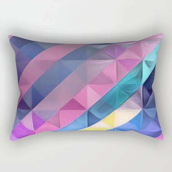 Geometric Abstract Pastel Rainbow Rectangular Pillow